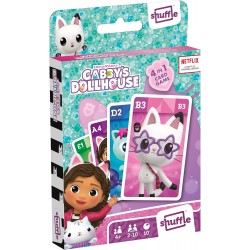 Set jocuri cu carti 4 in 1, Gabby's Dollhouse, pentru 2-4 jucatoare de peste 4 ani